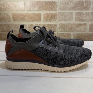 Cole Haan Grandsport Knit Oxford Casual Sneakers In Grey/ Brown Mens Size 10.5